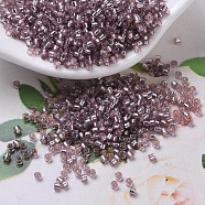 MIYUKI Delica Beads, Cylinder, Japanese Seed Beads, 11/0, (DB0146) Silver Lined Smoky Amethyst, 1.3x1.6mm, Hole: 0.8mm, about 10000pcs/bag, 50g/bag(SEED-X0054-DB0146)
