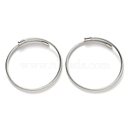 Adjustable 304 Stainless Steel Bangle Making, with Brass Cord Ends, Stainless Steel Color, Inner Diameter: 2-1/4 inch(5.6cm)(STAS-R066-10P)