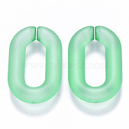 Transparent Acrylic Linking Rings, Quick Link Connectors, for Cable Chains Making, Frosted, Oval, Green, 31x19.5x5.5mm, Inner Diameter: 19.5x7.5mm(OACR-S036-006A-K06)