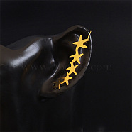 304 Stainless Steel Cuff Earrings for Girl Women Gift, Star, Right, 41x10mm(EJEW-B042-03G-B)