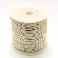 Nylon Thread, with Metallic Cords, Silver, 0.8mm, about 71.08 yards(65m)/roll(NWIR-R030-0.8mm-1)