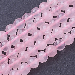 Natural Rose Quartz Beads Strands, Round, 6mm, Hole: 1mm, about 29~32pcs/strand, 8 inch(X-G-C076-6mm-3)