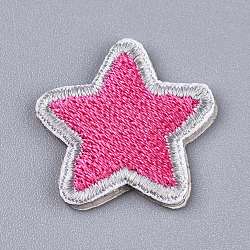 Computerized Embroidery Cloth Self Adhesive Reusable Patches, Stick on Patch, for Kids Clothing, Jackets, Jeans, Backpacks, Star, Deep Pink, 20x21x2mm(DIY-I033-20E)