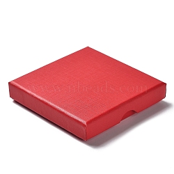 Cardboard Jewelry Set Boxes, with Sponge Inside, Square, Red, 9.05~9.1x9.1~9.15~x1.5~1.6cm(CBOX-C016-02D-01)
