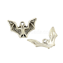 Tibetan Style Alloy Bat Pendants, Cadmium Free & Lead Free, Antique Silver, 17x23.5x3mm, Hole: 2mm(X-TIBEP-Q043-255-RS)