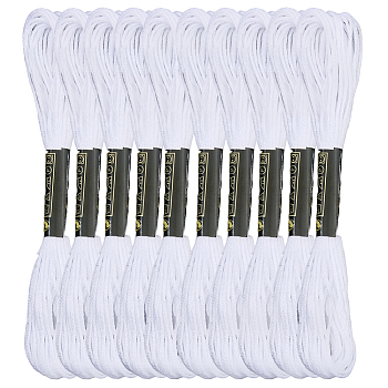 2 Bags Cotton Crochet Threads, Embroidery Threads, Yarn for Lace Hand Knitting, White, 1.4mm, about 8.20 Yards(7.5m)/skein, 5 skeins/bag