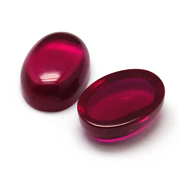 Dyed Oval Red Corundum Cabochons, 8x6mm