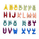 26 pièces connecteurs de liens alphabet en alliage peint à la bombe(PALLOY-T075-48-RS)-1