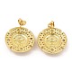Brass Micro Pave Cubic Zirconia Stud Earrings(EJEW-E600-01G)-2
