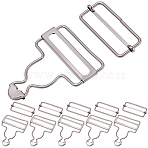 6Bags Adjustable Alloy Buckle, For Bib Pants, Gunmetal, 64x52x4mm(FIND-CP0003-92A)