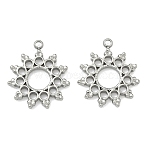 304 Stainless Steel Pendants, Star Charm, Stainless Steel Color, 17.5x15x2mm, Hole: 1.3mm(STAS-L022-568P)