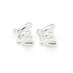 Brass Beads, Knot, Long-Lasting Plated, Lead Free & Cadmium Free, Rack Plating, 925 Sterling Silver Plated, 8.5x8mm, Hole: 2mm(KK-H532-41S)