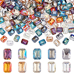 
80Pcs 10 Style Electroplate Transparent Glass Beads, Half Plated, Faceted, Rectangle, Mixed Color, 12x9mm, 8pcs/style(EGLA-PH0001-84)