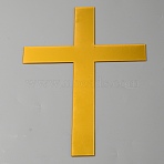 Acrylic Mirror Cake Toppers, Cake Insert Cards, for Cake Decoration, Cross, Gold, 150x105x1mm(FIND-WH0152-206B)