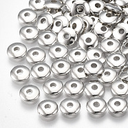 CCB Plastic Spacer Beads, Rondelle, Platinum, 5.5x1.5mm, Hole: 1.5mm(CCB-T006-074P)