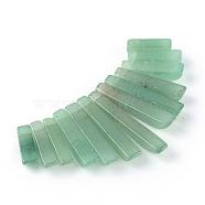 Natural Green Aventurine Pendants Sets, Graduated Fan Pendants, Focal Beads, Rectangle, 11~30x4~5x4mm, Hole: 1mm, 13pcs/set(G-Q458-01F)