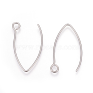 304 Stainless Steel Earring Hooks, Ear Wire, with Horizontal Loop, Stainless Steel Color, 26x15.5mm, Hole: 2.5mm, 20 Gauge, Pin: 0.8mm(STAS-L216-03A-P)