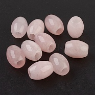 Natural Rose Quartz European Beads, Large Hole Beads, Barrel, 15~17x12~13.5mm, Hole: 4.5~5mm(G-F580-A06)