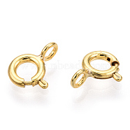 925 Sterling Silver Spring Ring Clasps, with 925 Stamp, Real 18K Gold Plated, 9x5.5x1mm, Hole: 1.6mm(STER-T004-81A-G)