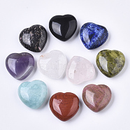 Natural GemStone, Heart Love Stone, Pocket Palm Stone for Reiki Balancing, 30x30.5x12.5mm(G-R461-06)