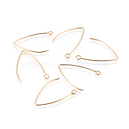 Vacuum Plating 304 Stainless Steel Earring Hooks, with Horizontal Loop, Golden, 31x20x0.8mm, Hole: 2.3mm, 21 Gauge, Pin: 0.7mm(STAS-I120-23A-G)