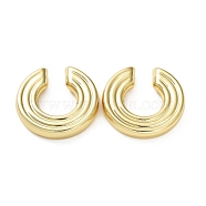 Rack Plating Grooved Donut Brass Cuff Earring, Cadmium Free & Lead Free, Real 18K Gold Plated, 29.5x30x5.5mm(EJEW-M226-03G)