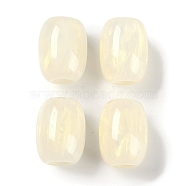 Resin European Beads, Large Hole Beads, Imitation Cat Eye, Barrel, Champagne Yellow, 16x12mm, Hole: 5.2mm(RESI-F055-11G)