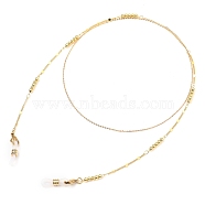 Eyeglasses Chains, Neck Strap for Eyeglasses, with Brass Cable Chains & Beaded Chains, 304 Stainless Steel Lobster Claw Clasps and Rubber Loop Ends, Golden, 27.36 inch(69.5cm)(AJEW-EH00095)