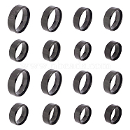 16Pcs 8 Size Titanium Steel Simple Plain Band Rings Set for Women, Electrophoresis Black, US Size 4 3/4~12 3/4(15.4~22mm), 2Pcs/size(RJEW-UN0002-58)