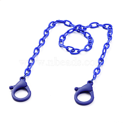 Personalized ABS Plastic Cable Chain Necklaces, Handbag Chains, with Lobster Claw Clasps, Blue, 18.97 inch(48.2cm)(NJEW-JN02850-05)