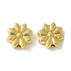 Alloy Beads, Rack Plating, Flower, Golden, 9.5x9.5x3.2mm, Hole: 1.5mm(PALLOY-S044-01G)