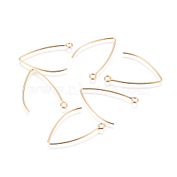 PVD Vacuum Plating 304 Stainless Steel Earring Hooks, with Horizontal Loop, Golden, 31x20x0.8mm, Hole: 2.3mm, 21 Gauge, Pin: 0.7mm(STAS-I120-23A-G)