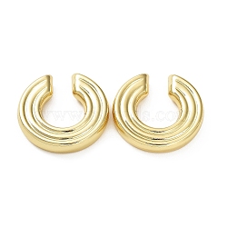 Rack Plating Grooved Donut Brass Cuff Earring, Cadmium Free & Lead Free, Real 18K Gold Plated, 29.5x30x5.5mm(EJEW-M226-03G)