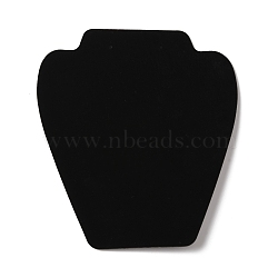 Paper Covered Velvet Jewelry Pendant Necklace Display Stands, Bust Shape, Black, Fold: 10x18.5x20.5cm(NDIS-WH0010-12)