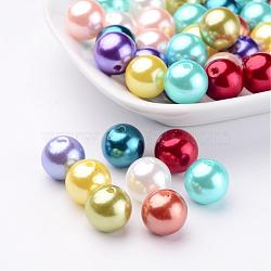ABS Plastic Imitation Pearl Round Beads, Mixed Color, 12mm, Hole: 2mm(X-SACR-S074-12mm-M)