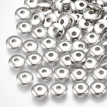 CCB Plastic Spacer Beads, Rondelle, Platinum, 5.5x1.5mm, Hole: 1.5mm