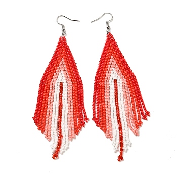 Bohemian Style Handmade Beaded Tassel Earrings for Women