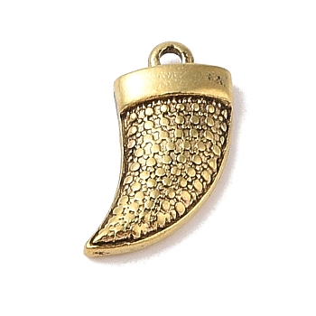 Tibetan Style Alloy Pendant, Cadmium Free & Lead FreeTibetan Style Alloy Pendant, Cadmium Free & Lead Free, Good Luck Italian Horn, Antique Golden, 16.5x11x3mm, Hole: 1.5mm