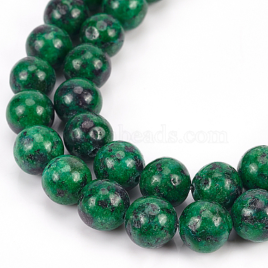 Olycraft Natural Ruby in Zoisite Beads Strands(G-OC0001-15-10mm)-4