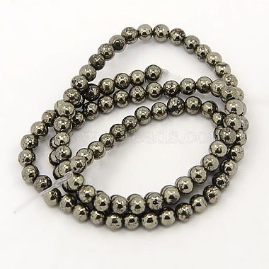 Natural Pyrite Beads Strands(G-M009-03F)-2