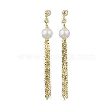 White Round Pearl Stud Earrings