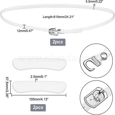 nbeads 4 пары 2 прозрачных шнурков из ТПУ и силиконовых наклеек(DIY-NB0006-70)-4