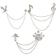 3Pcs 3 Style Crown & Eagle & Music Note Crystal Rhinestone Hanging Chain Brooches(JEWB-GF0001-34)-1