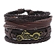 4Pcs 4 Style Adjustable Braided Imitation Leather Cord Bracelet Sets(BJEW-F458-13)-1