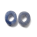 Natural Blue Aventurine Bead Frames, Oval, 12x10x4mm, Hole: 1.2mm, inner diameter: 7x5mm(GG-CBA487A-02E)