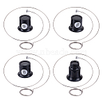 4Pcs 4 Styles Plastic & Glass Magnifier, Magnifying Glass for Watch Repair, Handcraft, Black, 3.6~4.15x3~3.8cm, 1pc/style(FIND-DR0001-56)