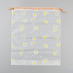 Flower Printed EVA Packing Pouches, Drawstring Bags, Rectangle, Yellow, 35x30x0.01~0.3cm(ABAG-WH20010-21A)