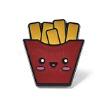 Cute Enamel Pins, Alloy Brooches for Backpack Clothes, Imitation Food, Fries, 26x24mm(JEWB-C038-01B-EB)