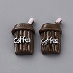 Opaque Cartoon Resin Drink Cabochons, Coffee, Coconut Brown, 27x16x9mm(RESI-CJC0020-23)