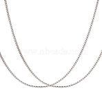 2Pcs Stainless Steel Punk Box Chain Necklaces for Men, Stainless Steel Color, 19.69 inch(50cm)(NJEW-LP0001-15P)